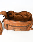 Spaghetti Western Swc411Tan Fanny Pack Vintage Handmade Drum Dyed Genuine European Cowhide Leather Women Bag Western Handbag Purse