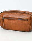 Spaghetti Western Swc411Tan Fanny Pack Vintage Handmade Drum Dyed Genuine European Cowhide Leather Women Bag Western Handbag Purse