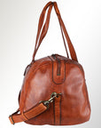 Spaghetti Western Swc413Tan Duffel Vintage Handmade Drum Dyed Genuine European Cowhide Leather Women Bag Western Handbag Purse