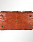 Spaghetti Western Swc413Tan Duffel Vintage Handmade Drum Dyed Genuine European Cowhide Leather Women Bag Western Handbag Purse