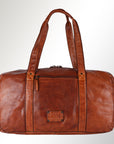 Spaghetti Western Swc413Tan Duffel Vintage Handmade Drum Dyed Genuine European Cowhide Leather Women Bag Western Handbag Purse