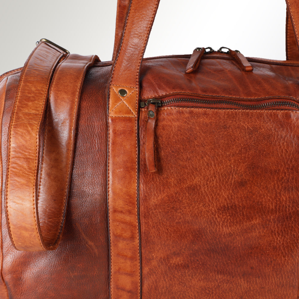 Spaghetti Western Swc413Tan Duffel Vintage Handmade Drum Dyed Genuine European Cowhide Leather Women Bag Western Handbag Purse