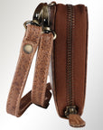 Spaghetti Western Swc455Brn Wallet Vintage Handmade Drum Dyed Genuine European Cowhide Leather Women Bag Western Handbag Purse