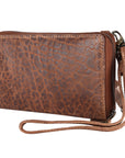 Spaghetti Western Swc455Brn Wallet Vintage Handmade Drum Dyed Genuine European Cowhide Leather Women Bag Western Handbag Purse