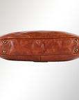 Spaghetti Western Swc415Tan Briefcase Vintage Handmade Drum Dyed Genuine European Cowhide Leather Women Bag Western Handbag Purse