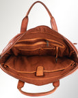 Spaghetti Western Swc415Tan Briefcase Vintage Handmade Drum Dyed Genuine European Cowhide Leather Women Bag Western Handbag Purse