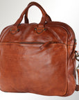 Spaghetti Western Swc415Tan Briefcase Vintage Handmade Drum Dyed Genuine European Cowhide Leather Women Bag Western Handbag Purse