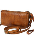 Spaghetti Western Swc448Tan Wallet Vintage Handmade Drum Dyed Genuine European Cowhide Leather Women Bag Western Handbag Purse
