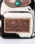 OHLAY SKBG158 Backpack Hand Tooled Hair-On Genuine Leather women bag western handbag purse