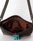 OHLAY KBG174 HOBO Hand Tooled Hair-on Genuine Leather women bag western handbag purse