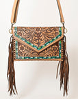 American Darling Envelope Hand Tooled Genuine Leather Women Bag Western Handbag Purse