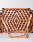 American Darling Envelope Hand Tooled Genuine Leather Women Bag Western Handbag Purse