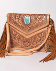 American Darling Envelope Hand Tooled Genuine Leather Women Bag Western Handbag Purse