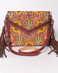 American Darling Envelope Hand Tooled Genuine Leather Women Bag Western Handbag Purse