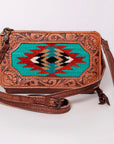 American Darling Hand Tooled Hair On Genuine Leather Women Bag Western Handbag Purse