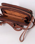 American Darling Hand Tooled Hair On Genuine Leather Women Bag Western Handbag Purse