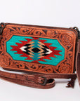American Darling Hand Tooled Hair On Genuine Leather Women Bag Western Handbag Purse