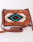 American Darling Hand Tooled Hair On Genuine Leather Women Bag Western Handbag Purse