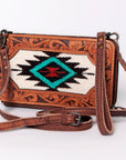 American Darling Hand Tooled Hair On Genuine Leather Women Bag Western Handbag Purse