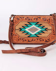 American Darling Hand Tooled Hair On Genuine Leather Women Bag Western Handbag Purse