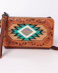 American Darling Hand Tooled Hair On Genuine Leather Women Bag Western Handbag Purse