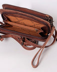 American Darling Hand Tooled Hair On Genuine Leather Women Bag Western Handbag Purse