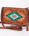 American Darling Hand Tooled Hair On Genuine Leather Women Bag Western Handbag Purse