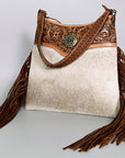 American Darling ADBG980A Hobo Hand Tooled Hair-On Genuine Leather Women Bag Western Handbag Purse