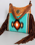 American Darling ADBG980B Hobo Hand Tooled Saddle Blanket Genuine Leather Women Bag Western Handbag Purse