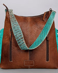 American Darling ADBG991 Hobo Saddle Blanket Crocodile Embossed Genuine Leather Women Bag Western Handbag Purse