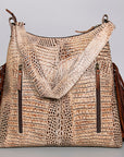 American Darling ADBG992 Hobo Crocodile Embossed Genuine Leather Women Bag Western Handbag Purse