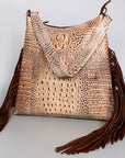 American Darling ADBG992 Hobo Crocodile Embossed Genuine Leather Women Bag Western Handbag Purse