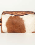 American Darling ADBG994 Toiletry Hand Tooled Hair-On Genuine Leather Women Bag Western Handbag Purse