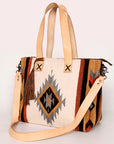 American Darling Tote Saddle Blanket Genuine Leather Women Bag Western Handbag Purse