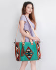 American Darling Tote Saddle Blanket Genuine Leather Women Bag Western Handbag Purse