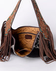 American Darling Hobo Hand Tooled Hair-On Genuine Leather Women Bag Western Handbag Purse