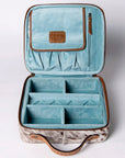American Darling Jewelry Case Hand Tooled Hair-On Genuine Leather Women Bag Western Handbag Purse