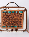 American Darling Jewelry Case Hand Tooled Hair-On Genuine Leather Women Bag Western Handbag Purse
