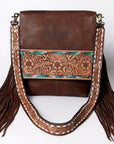American Darling Large Crossbody Hand Tooled Genuine Leather Women Bag Western Handbag Purse