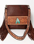 American Darling Large Crossbody Hand Tooled Genuine Leather Women Bag Western Handbag Purse