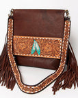 American Darling Large Crossbody Hand Tooled Genuine Leather Women Bag Western Handbag Purse
