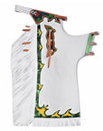 Hilason Bronc Bull Riding Genuine Leather Rodeo Western Chaps White Green