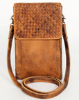 Never Mind Nmbgm134A Cell Phone Holder Vintage Handmade Genuine Cowhide Leather Women Bag Western Handbag Purse