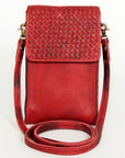 Never Mind Nmbgm134D Cell Phone Holder Vintage Handmade Genuine Cowhide Leather Women Bag Western Handbag Purse