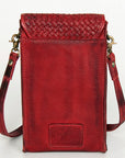 Never Mind Nmbgm134D Cell Phone Holder Vintage Handmade Genuine Cowhide Leather Women Bag Western Handbag Purse