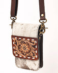 American Darling Hand Tooled Hair On Genuine Leather Women Bag Western Handbag Purse