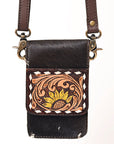 American Darling Hand Tooled Hair On Genuine Leather Women Bag Western Handbag Purse