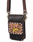 American Darling Hand Tooled Hair On Genuine Leather Women Bag Western Handbag Purse