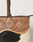 American Darling ADBGZ649A Tote Hand Tooled Hair-On Genuine Leather Women Bag Western Handbag Purse