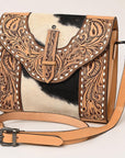 American Darling ADBGZ651 Crossbody Hand Tooled Hair-On Genuine Leather Women Bag Western Handbag Purse
